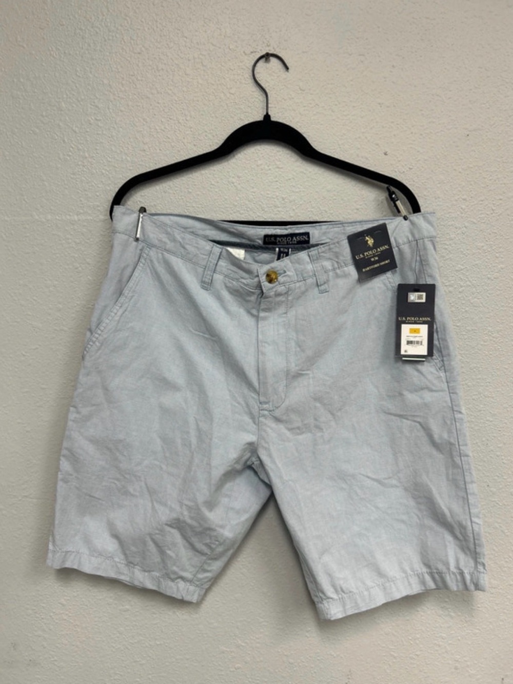 U.S. Polo Assn. Light Blue Casual Flat-Front Shorts